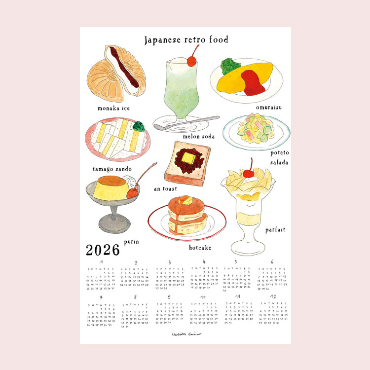 2026 Linen Calendar - JAPANESE RETRO FOOD