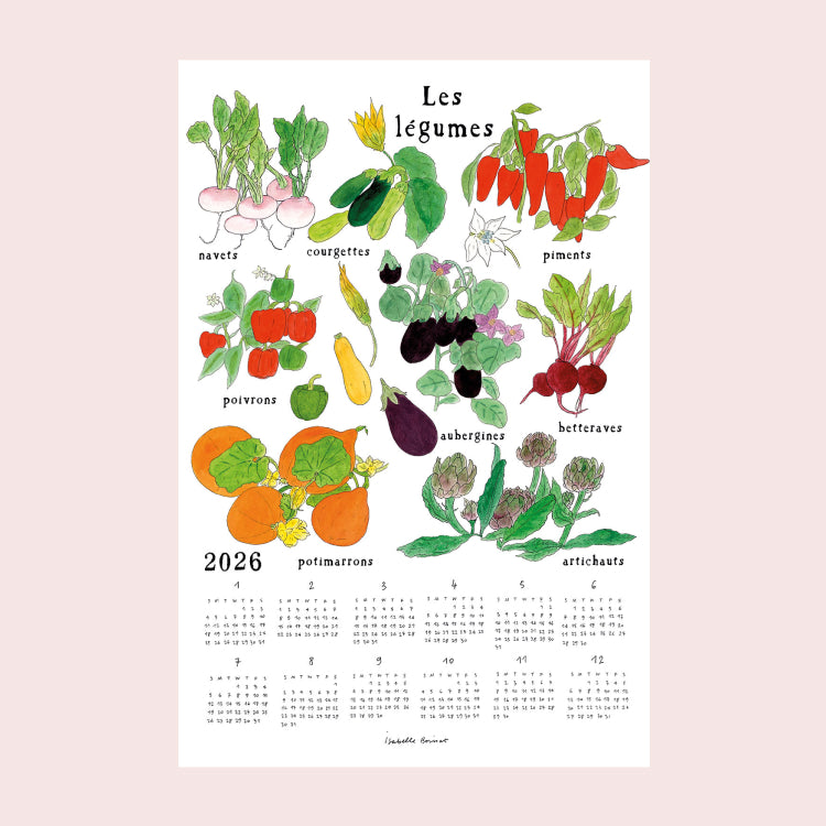 2026 Linen Calendar - FRESH COLORFUL VEG