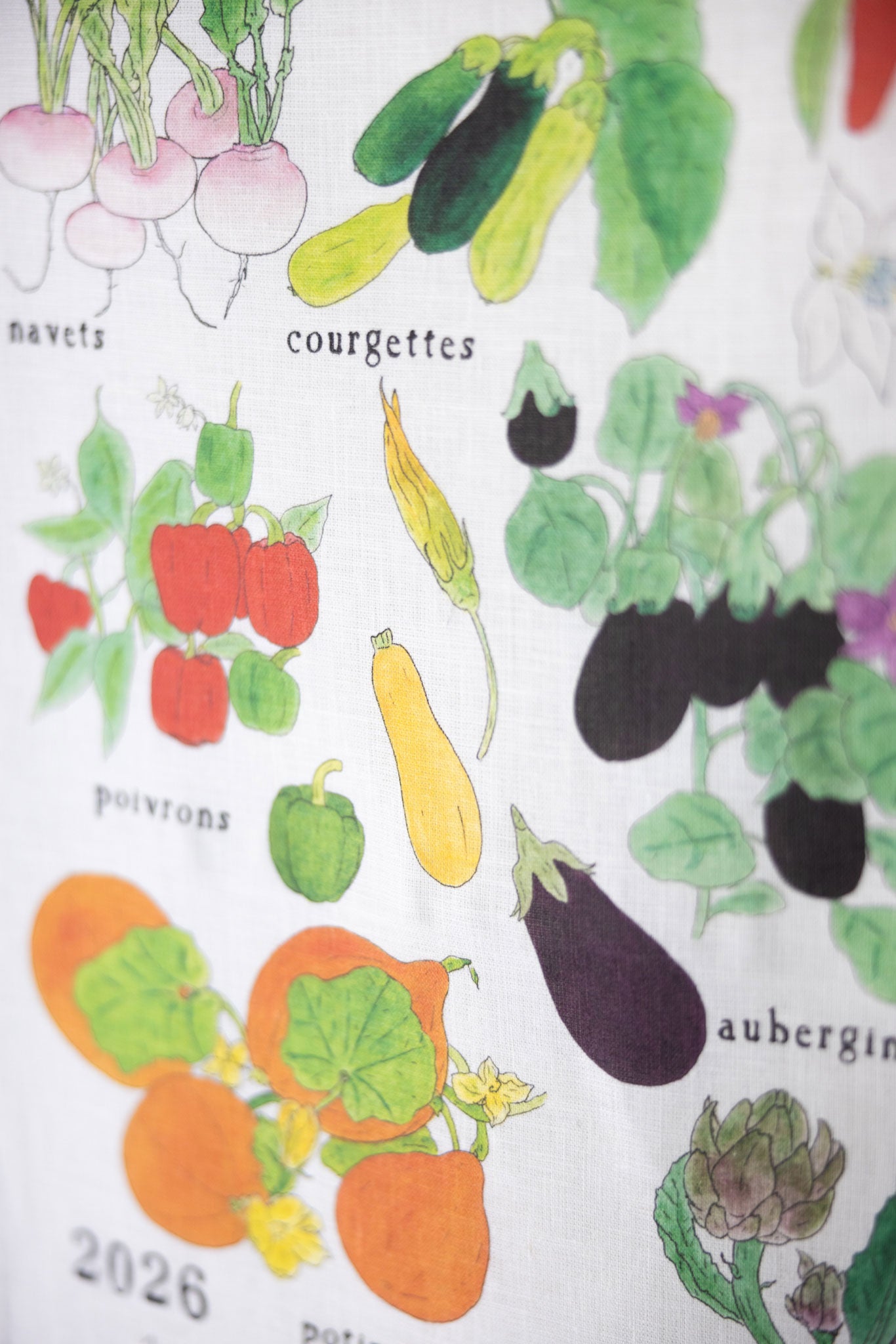 2026 Linen Calendar - FRESH COLORFUL VEG