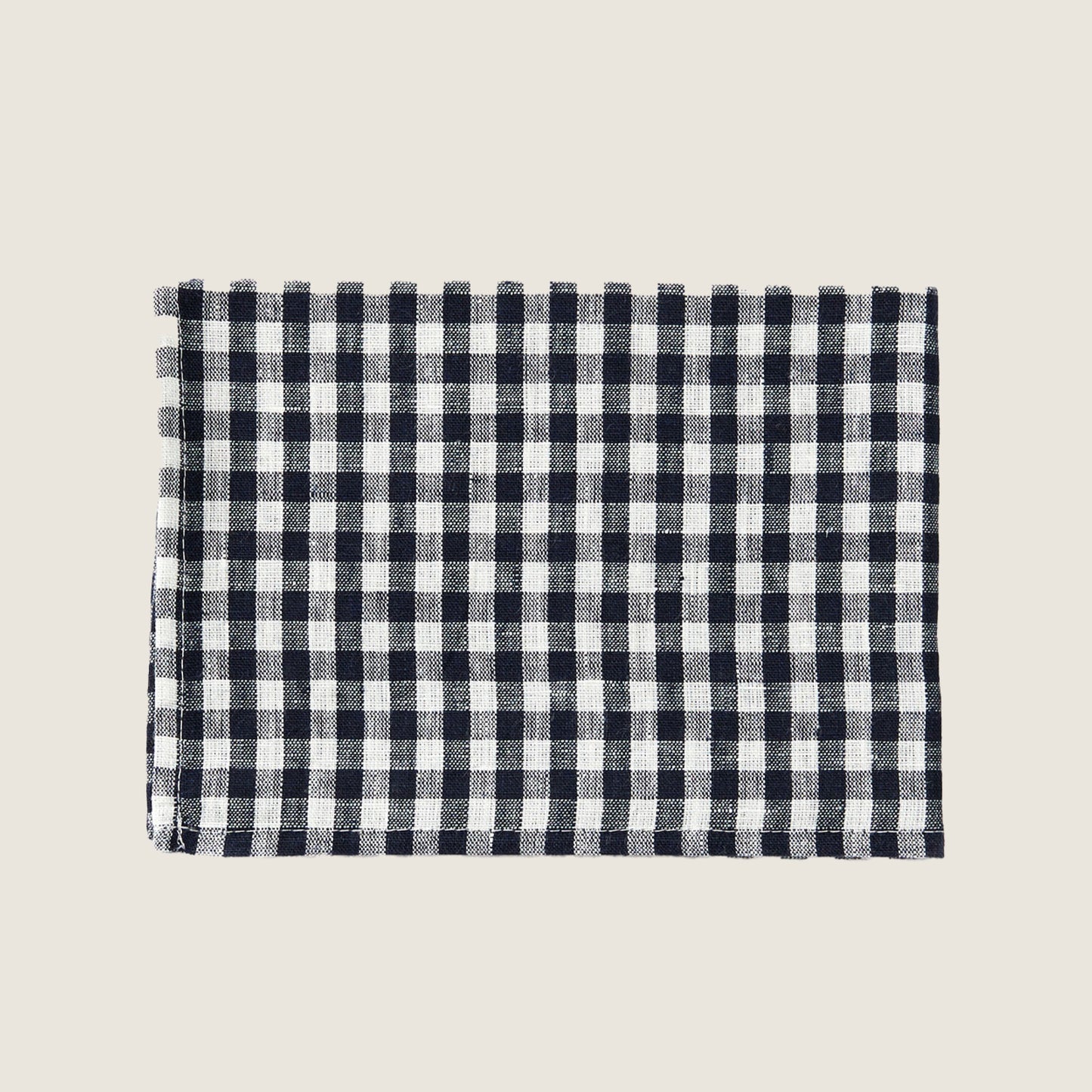 Linen Kitchen Cloth | Navy With White Check