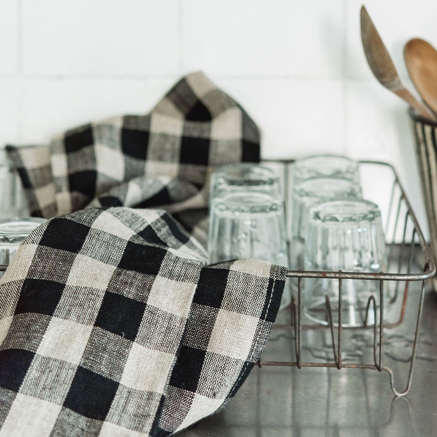 Linen Kitchen Cloth | Black Natural
