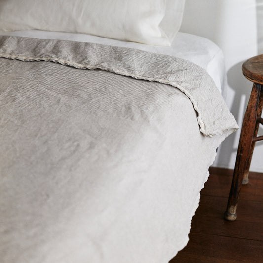 Linen Washed Waffle Throw Natural