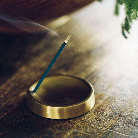 Brass Incense Stand Round