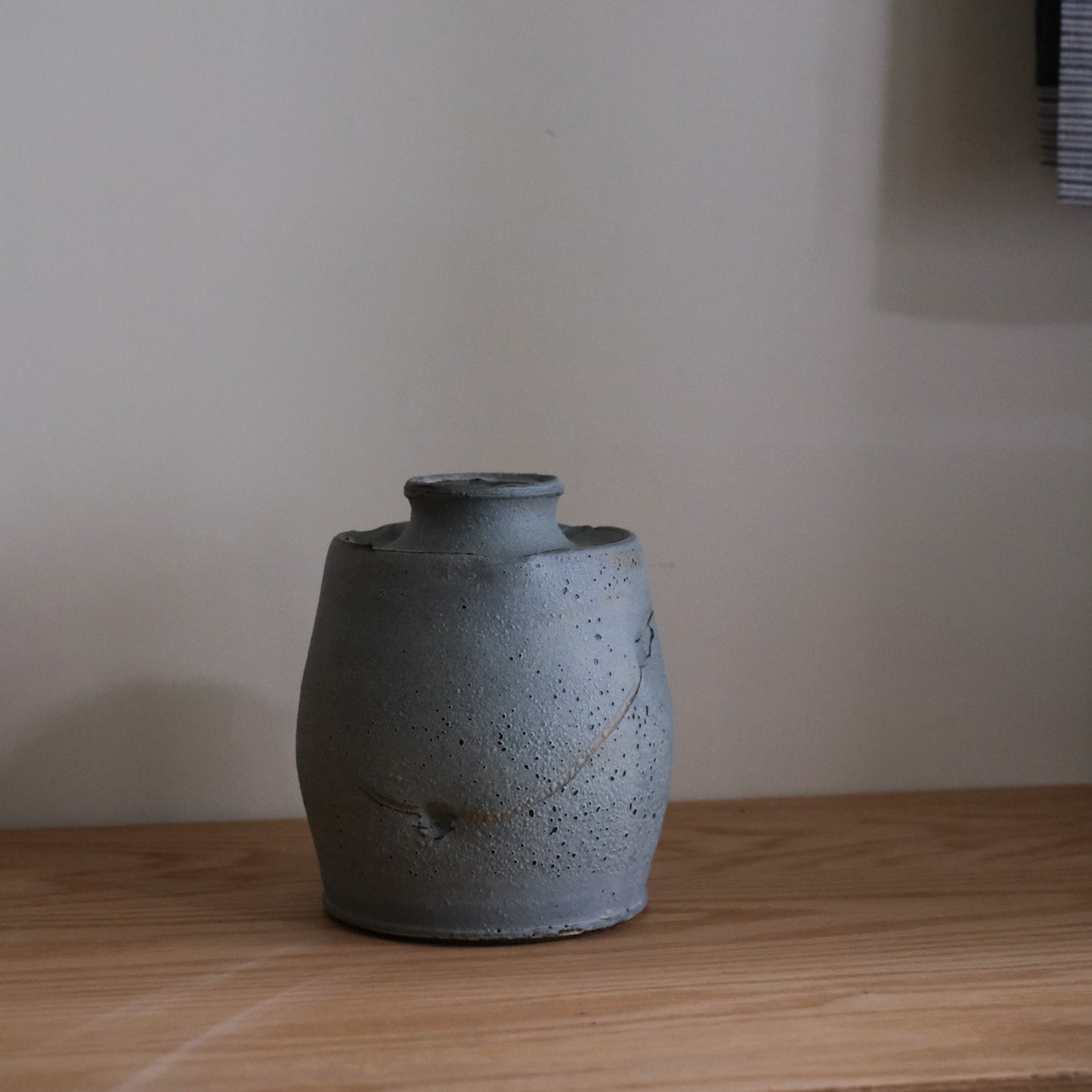 Bluish Grey Stoneware Vase - Co-E168