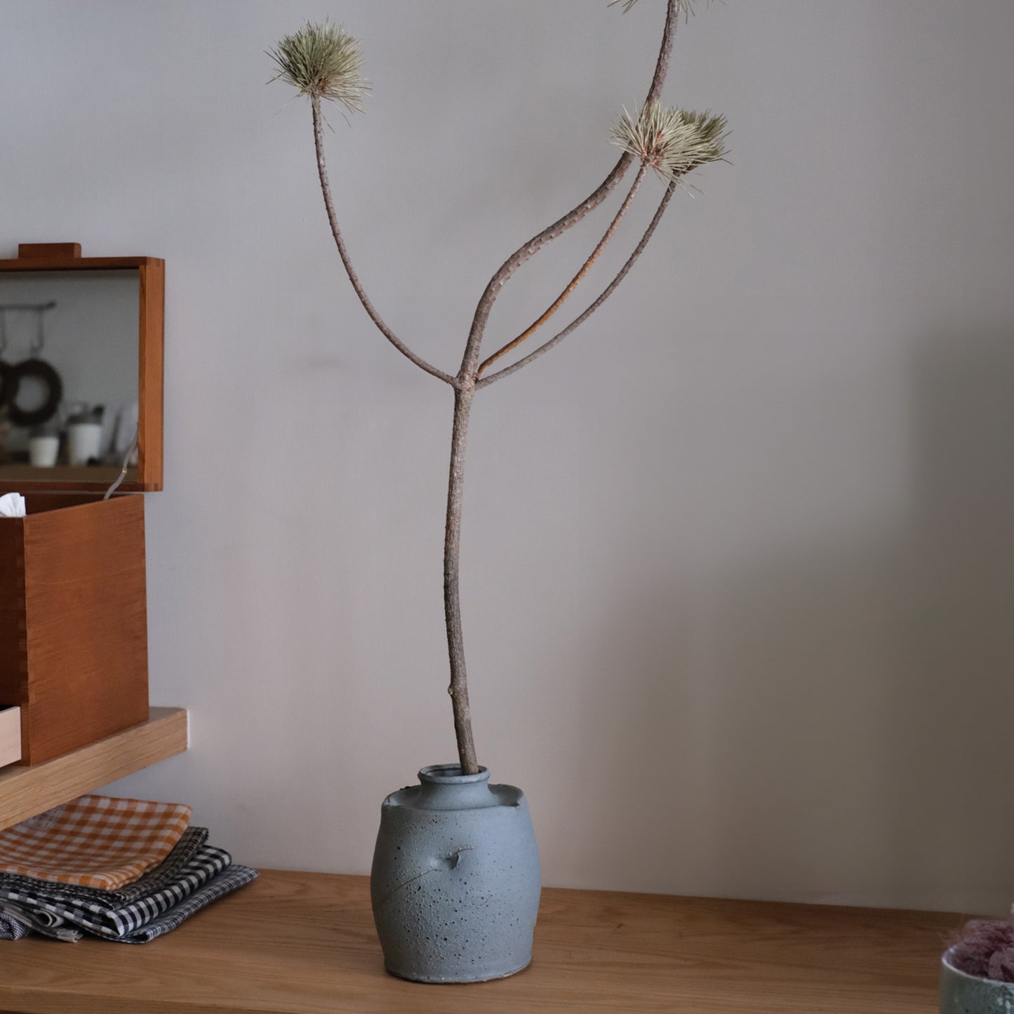 Bluish Grey Stoneware Vase - Co-E168