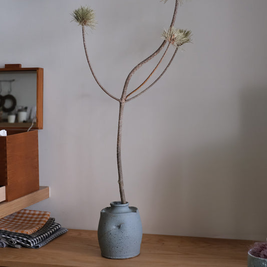 Bluish Grey Stoneware Vase - Co-E168