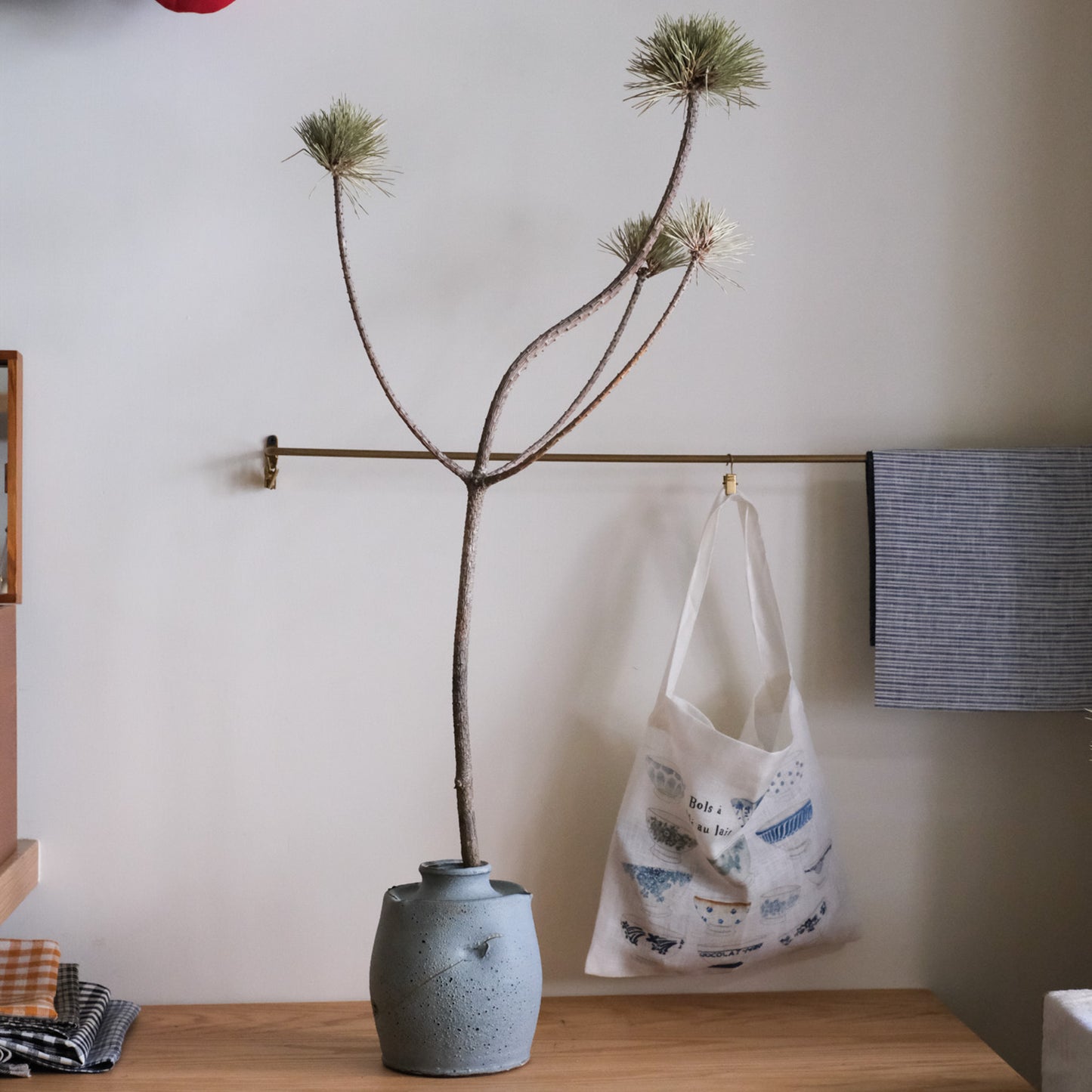 Bluish Grey Stoneware Vase - Co-E168