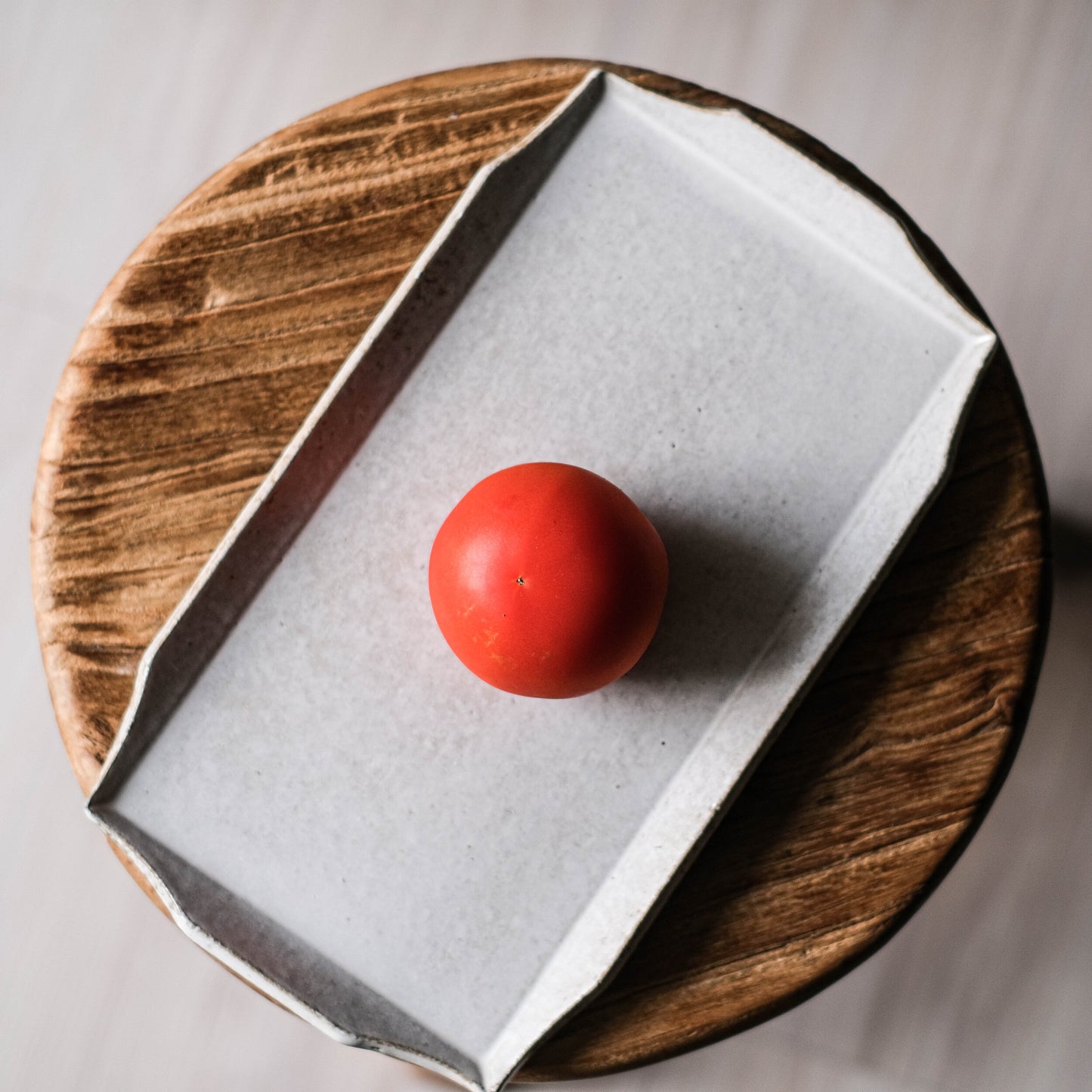 Mino Ware Rim Plate - White Ash
