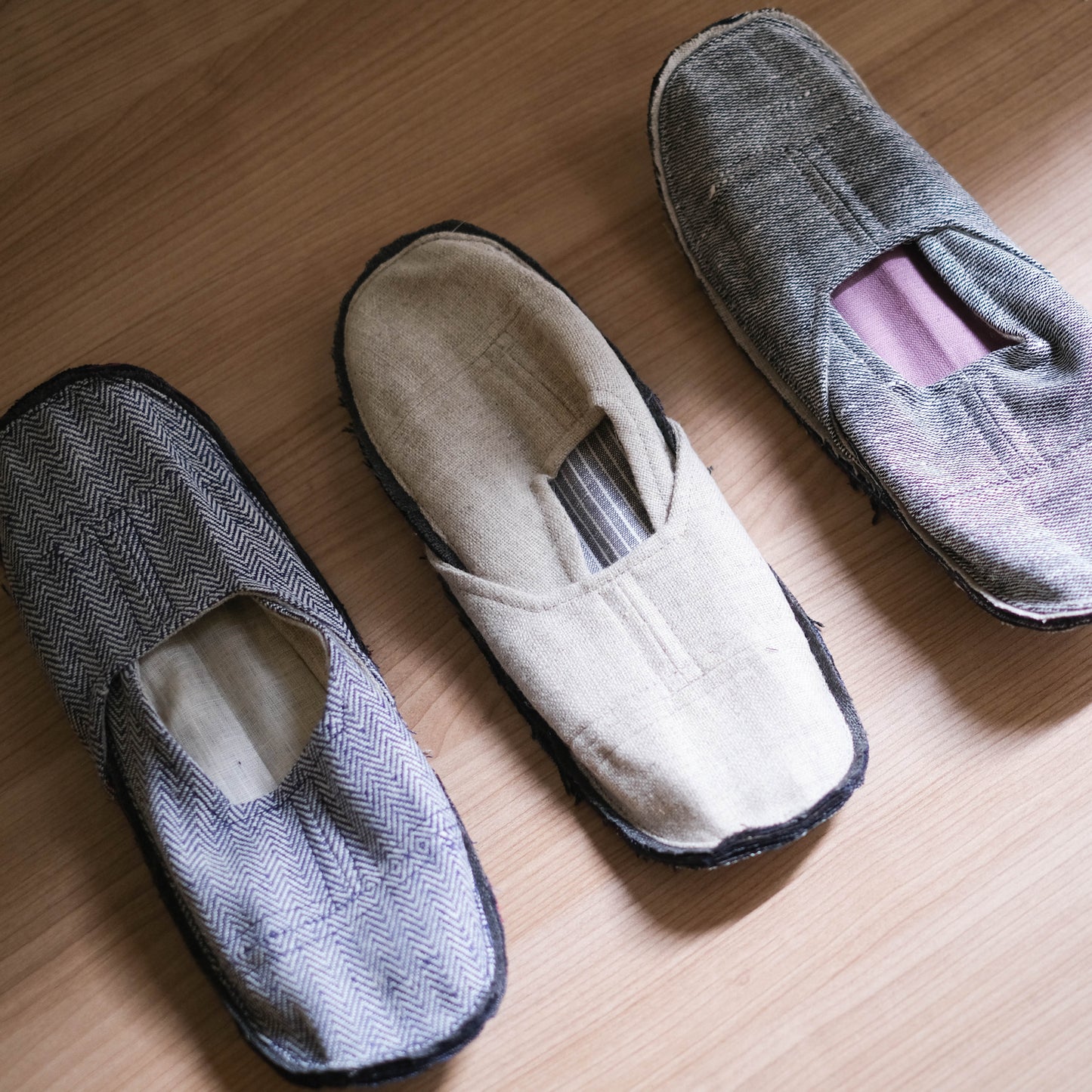 Slipper - Wool Linen Assorted Denim