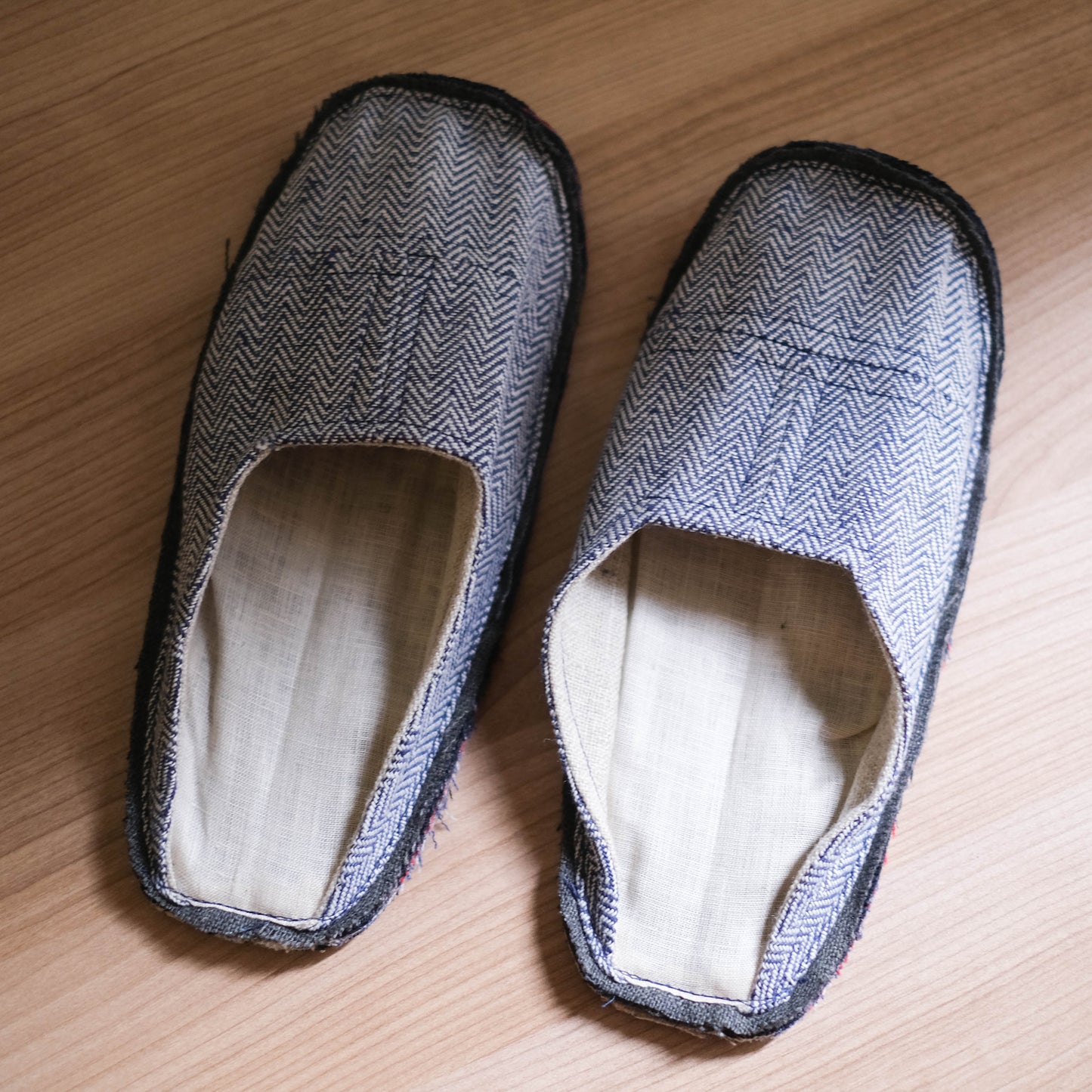 Slipper - Wool Linen Assorted Denim