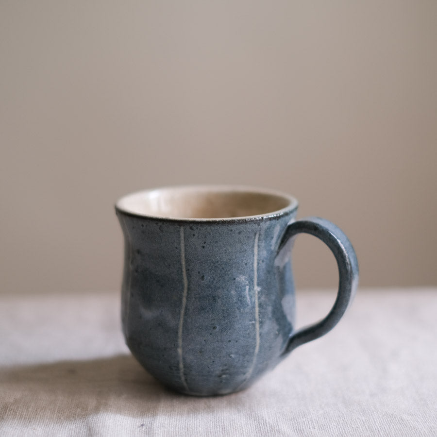 Shigaraki Ware - Mug - Blue - Carving