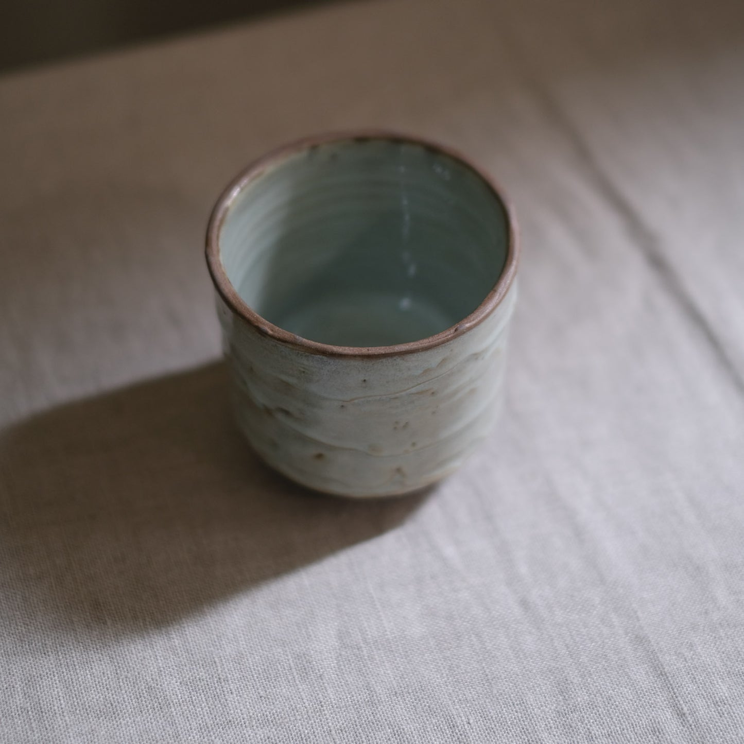 Dark Clay Cup Green Glaze