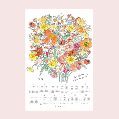2026 Linen Calendar - JOYFUL BOUQUET