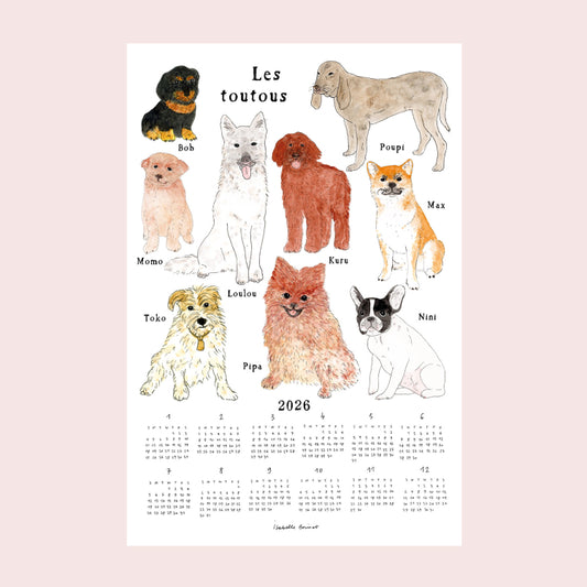 2026 Linen Calendar - LOVELY DOGGIES