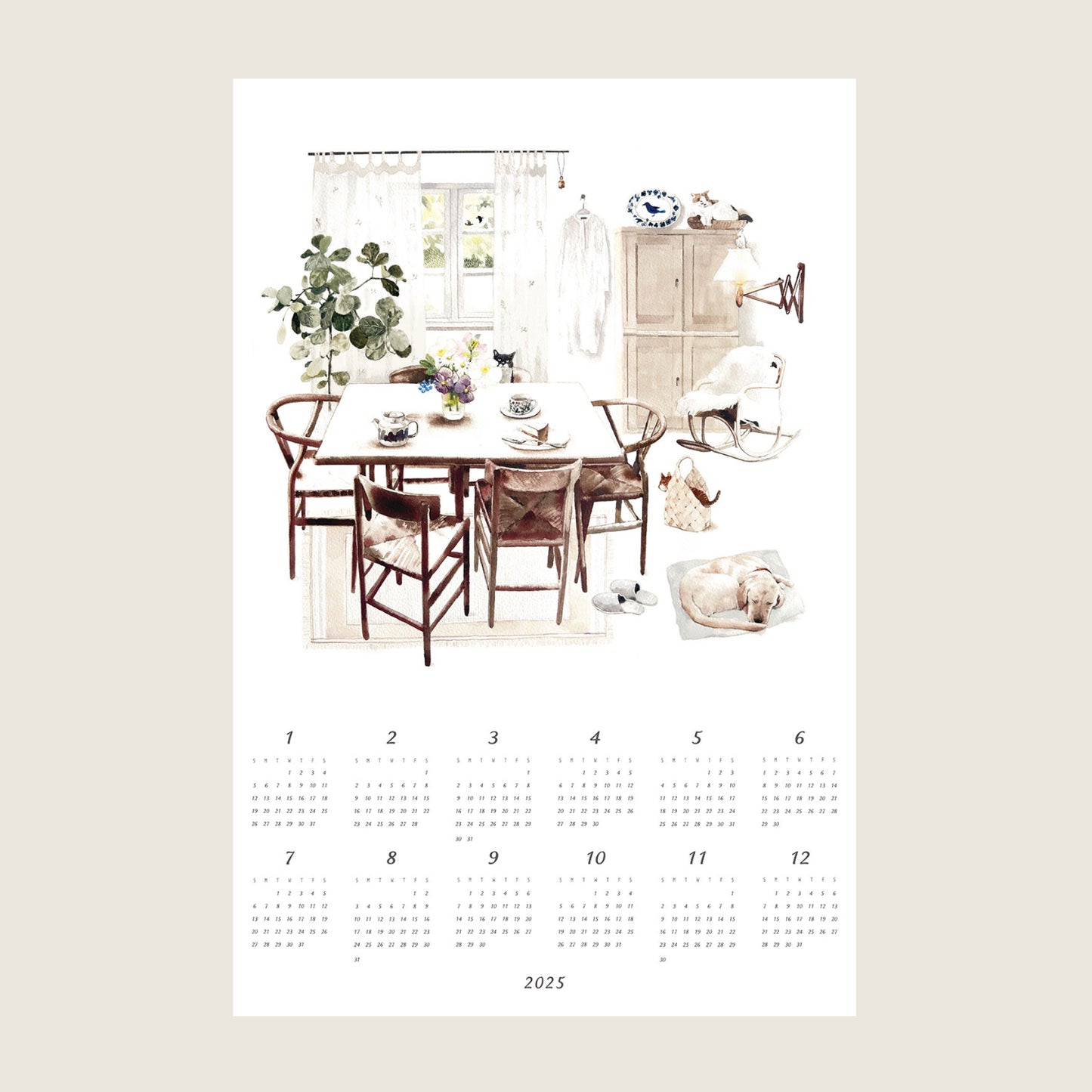 2025 Linen Calendar My Cozy Room