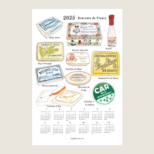 2025 Linen Calendar Box Of French Sweets