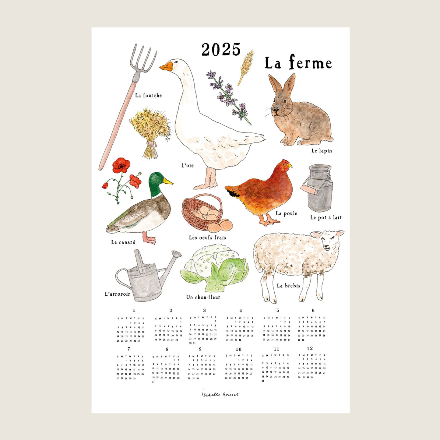 2025 Linen Calendar Farms In France