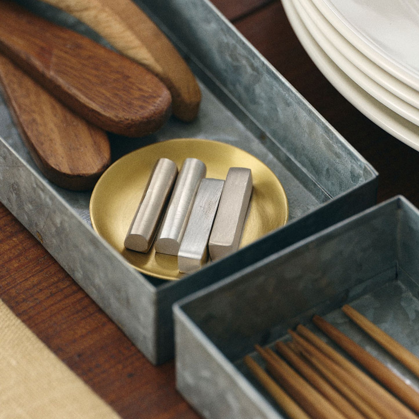 Brass Chopstick Rest Round and Square