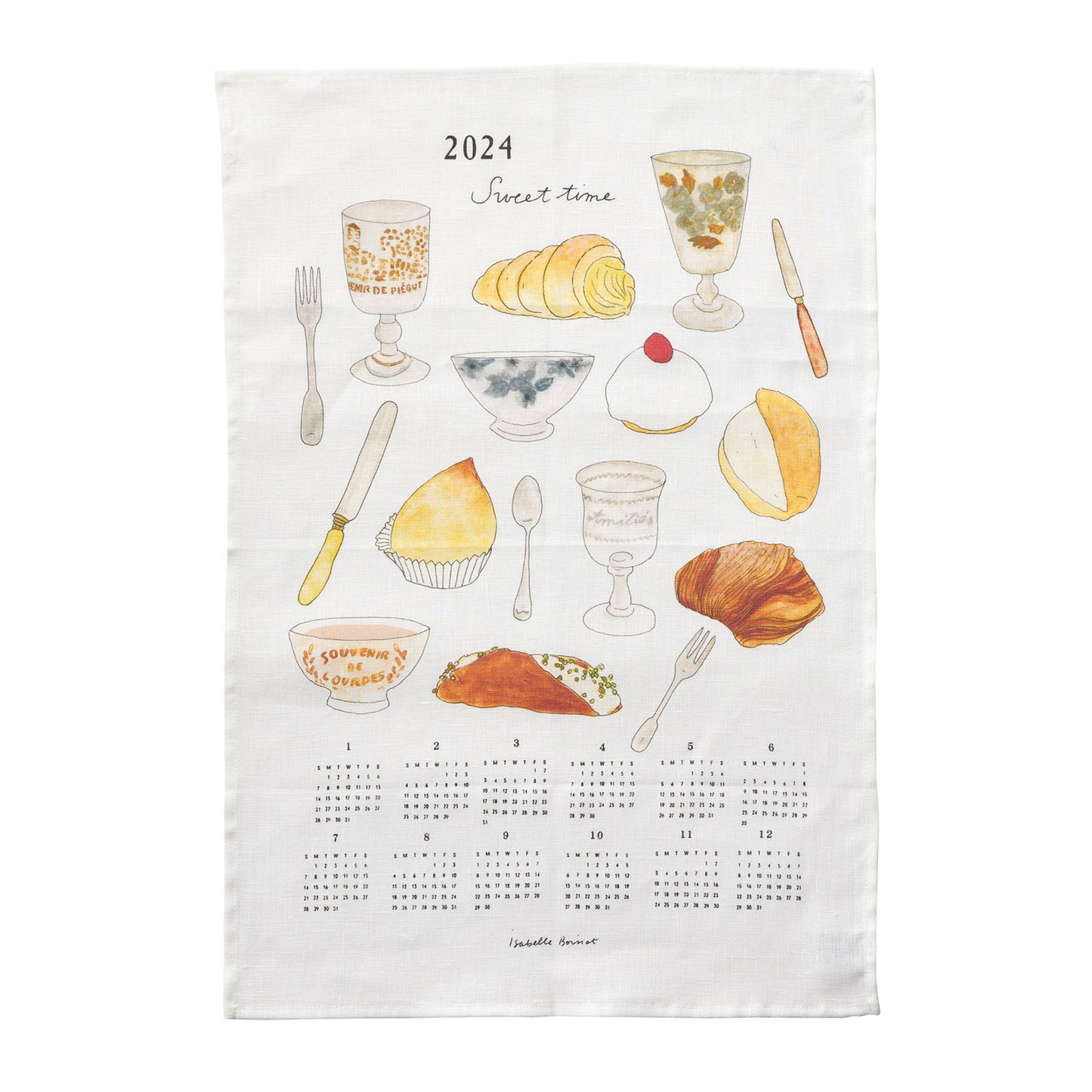 2024 Linen Calendar Basket Sweet Time
