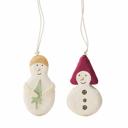 Holiday Ornament 2 Pcs Set Snowman