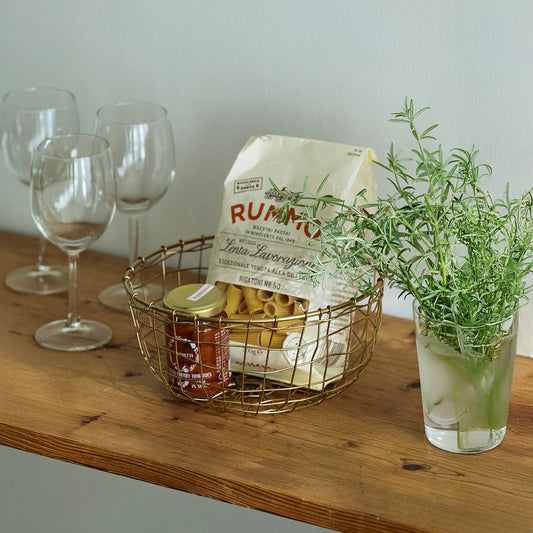 Iron Wire Basket Round Shallow - Medium