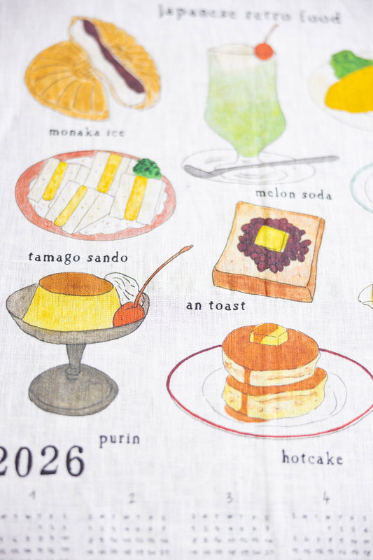 2026 Linen Calendar - JAPANESE RETRO FOOD