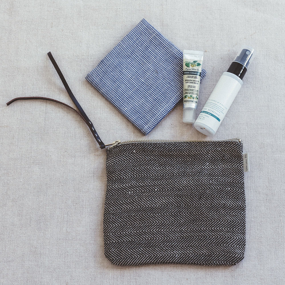 Canna Linen Pouch Bag