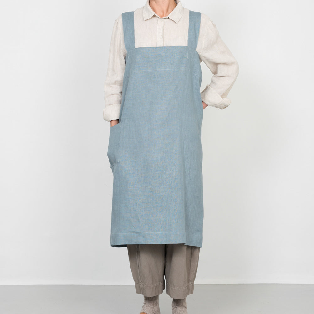 Linen Square Cross Apron - Clair