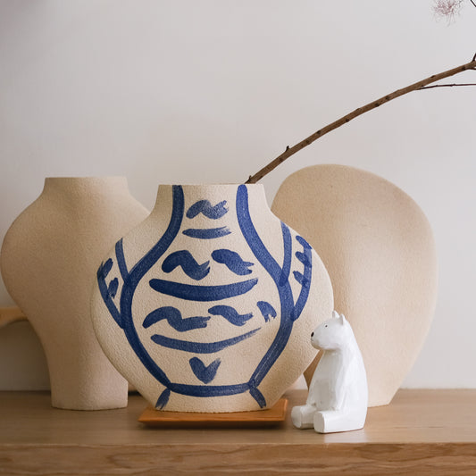 ‘Blue Pattern' - Handmade Ceramic Vase