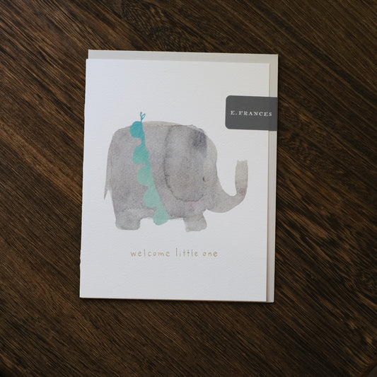 Welcome Little One Elephant - Greeting Card