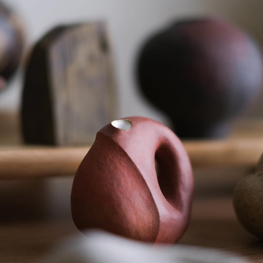 852- Simon Hsu - Red Stone - Vase