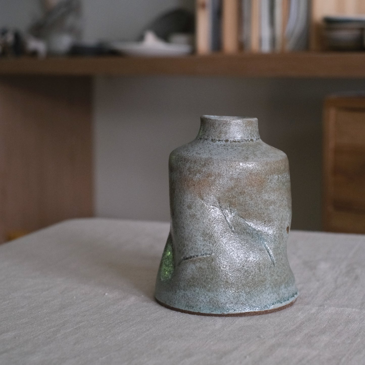 Dark Clay Olive Green Vase